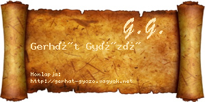 Gerhát Győző névjegykártya
